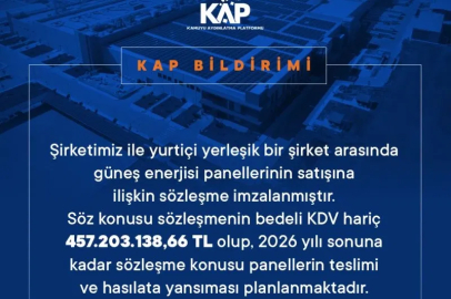 Kalyon PV’den 457 Milyon TL’lik Güneş Paneli Satış Anlaşması